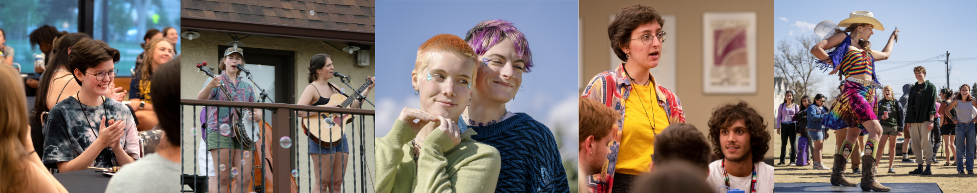 a collection of students at Pride Outside and NSO Queer Welcome 